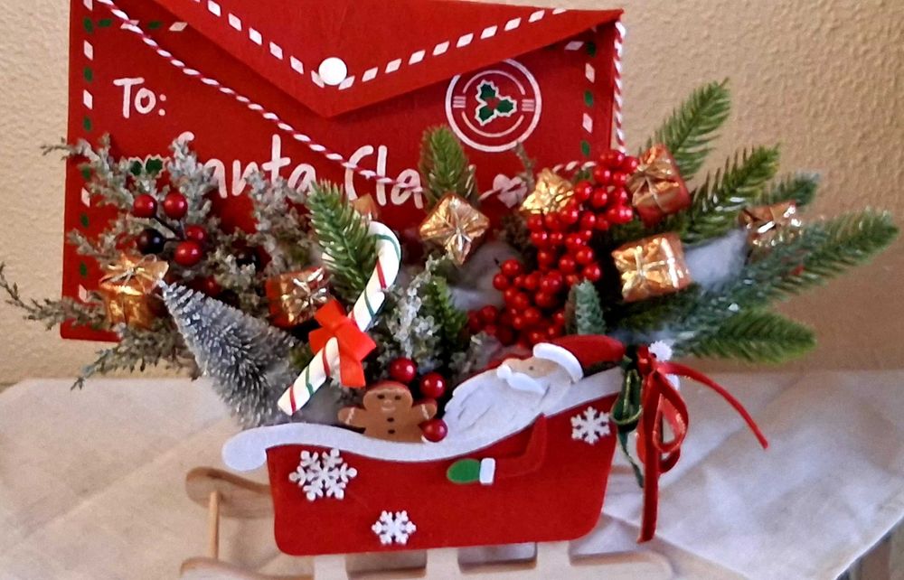 Trenó com adereços de Natal