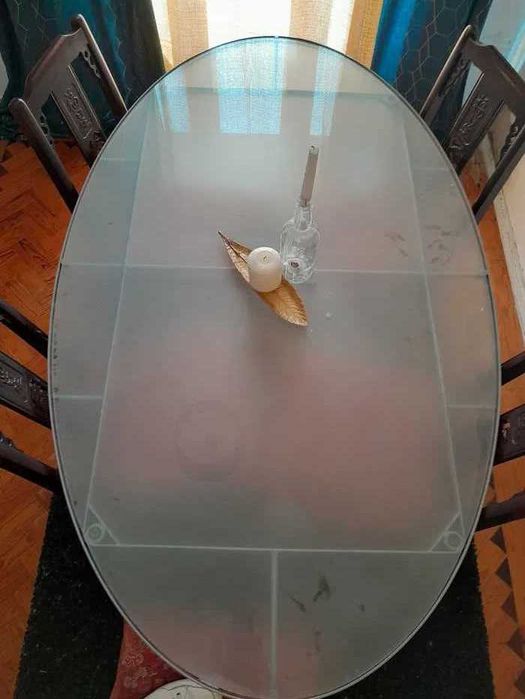 Mesa Com Tampo Em Vidro