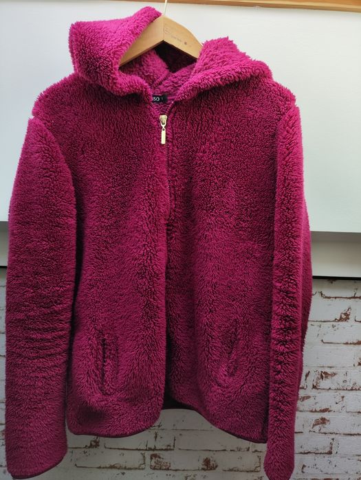 Ciepły polar bordowy S 36 Inextenso z kapturem