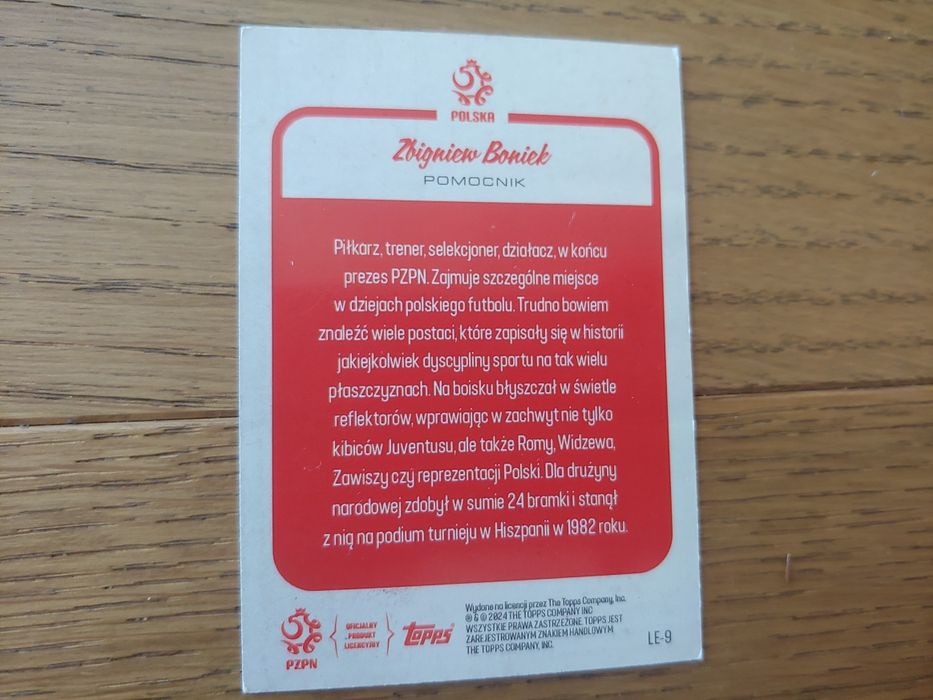 Karta piłkarska.