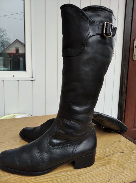 сапоги шкіряні сапожки високі 42 розмір