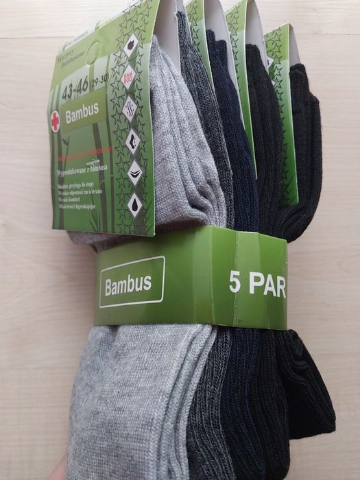Skarpety męskie bambusowe 5 par 16 zł