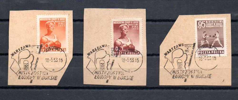 Znaczki Polska - Mistrzostwa Europy w boksie 1953 rok
