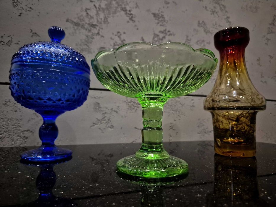 Cukiernica paterka 2260 HSG Ząbkowice szkło kolorowe PRL