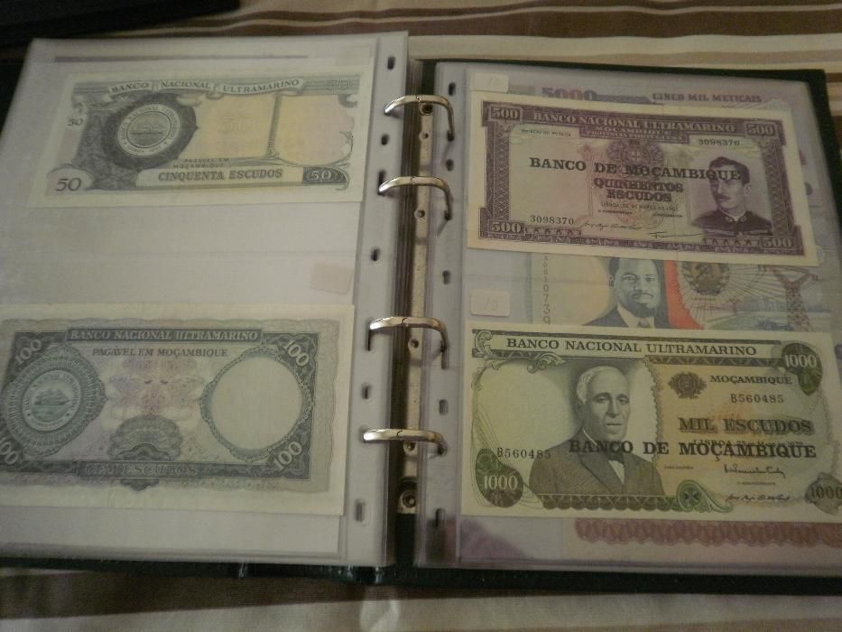 4 Notas de MOÇAMBIQUE do BANCO Nacional ULTRAMARINO com Recarga