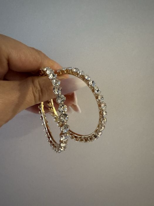 Kolczyki koła cyrkonie 5,5 cm