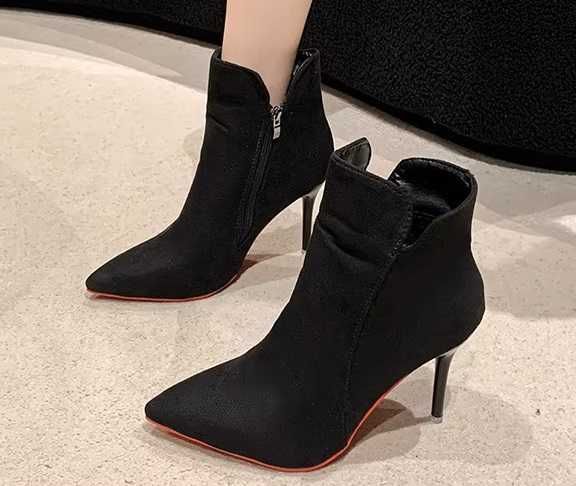 Czarne botki obcas 10 cm