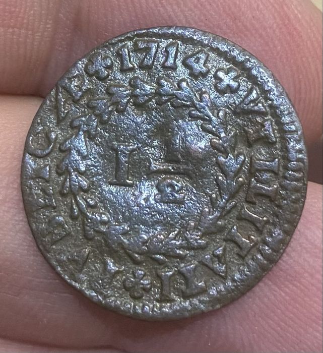 Moeda  362 - Real e Meio D JOAO V 1714
