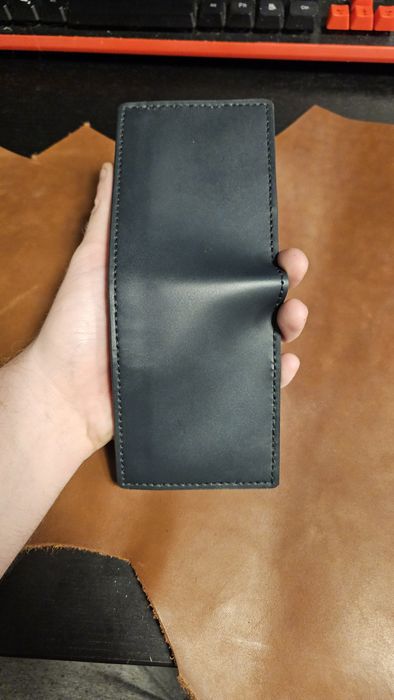 Portfel handmade z bydlęcej skóry licowej