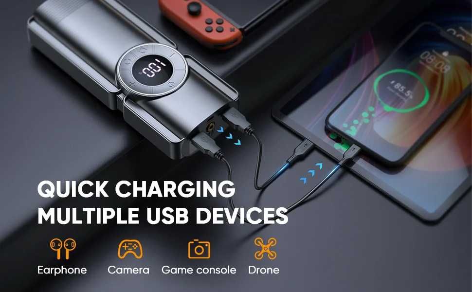 Booster Arranque Baterias 12V 2500A + Compressor 20.000mAh (NOVO)