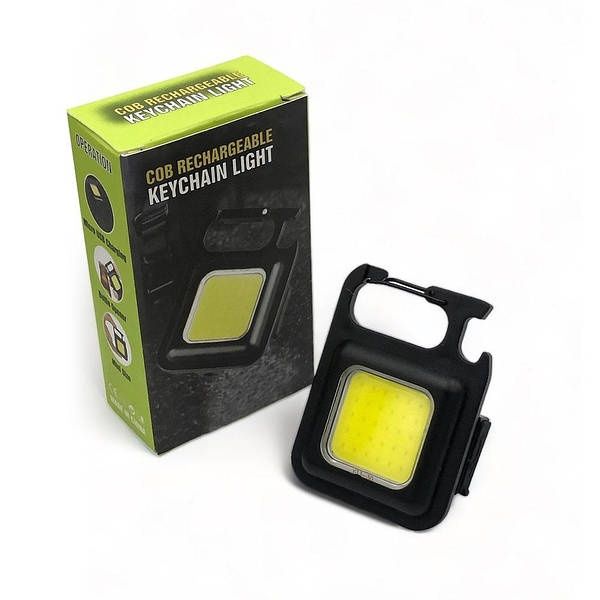 Міні ліхтарик брелок на акумуляторі з карабіном, магнітом,  (500mAh)