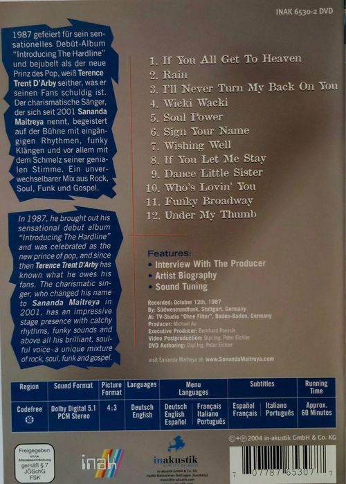 DVD Terence Trent D'Arby IN CONCERT