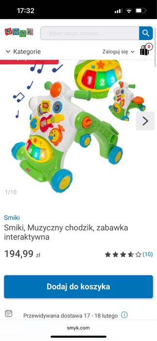 Pchacz jeździk Smiki