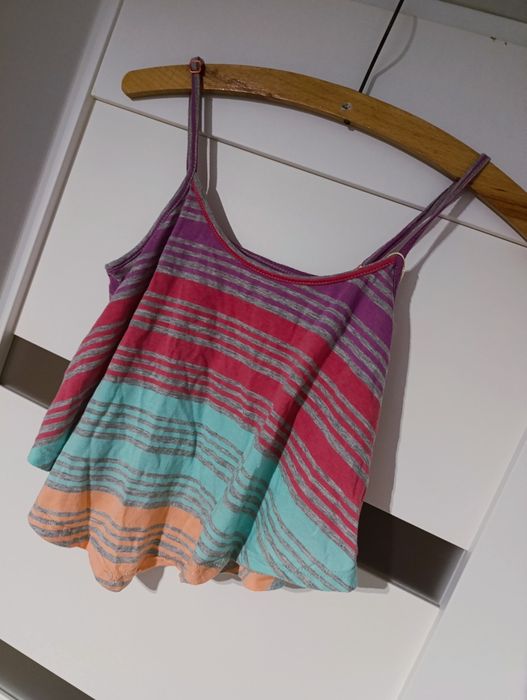 Crop top, damski, dziewczęcy,, ramiączka, asymetria, S, 36, Bershka
