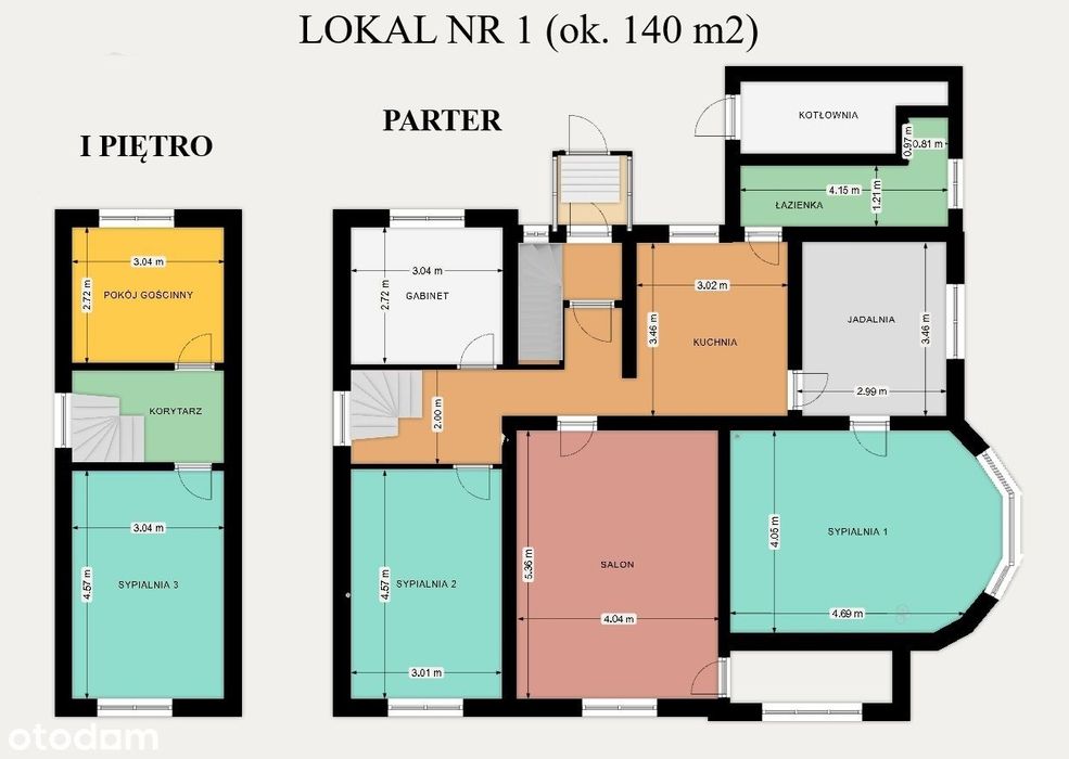 Dom (140 + 80 m²), dwa niezależne lokale, gotowe do zamieszkania.