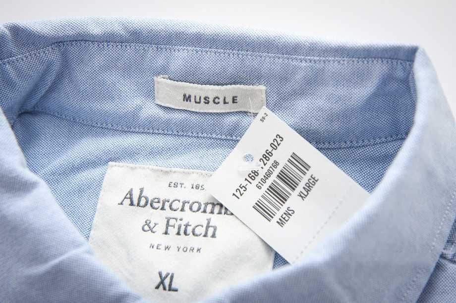 Abercrombie & Fitch New York Koszula Męska - Muscle Fit L XL Niebieska