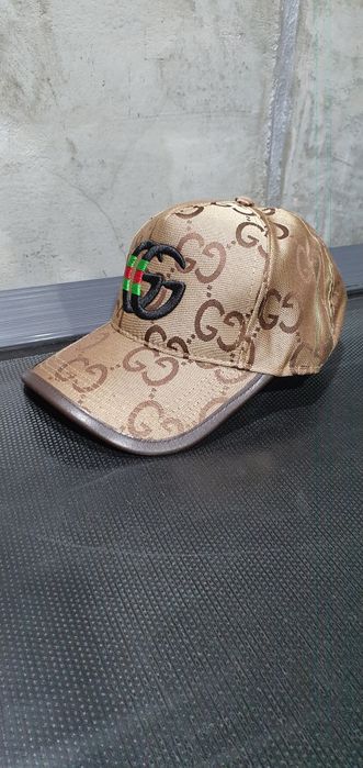 Beżowa czapka z daszkiem jakość premium unisex męska damska wzory