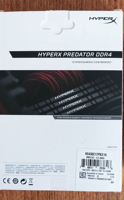 Kingston DDR4 16Gb 3600 mhz HyperX Predator (intel, Amd)