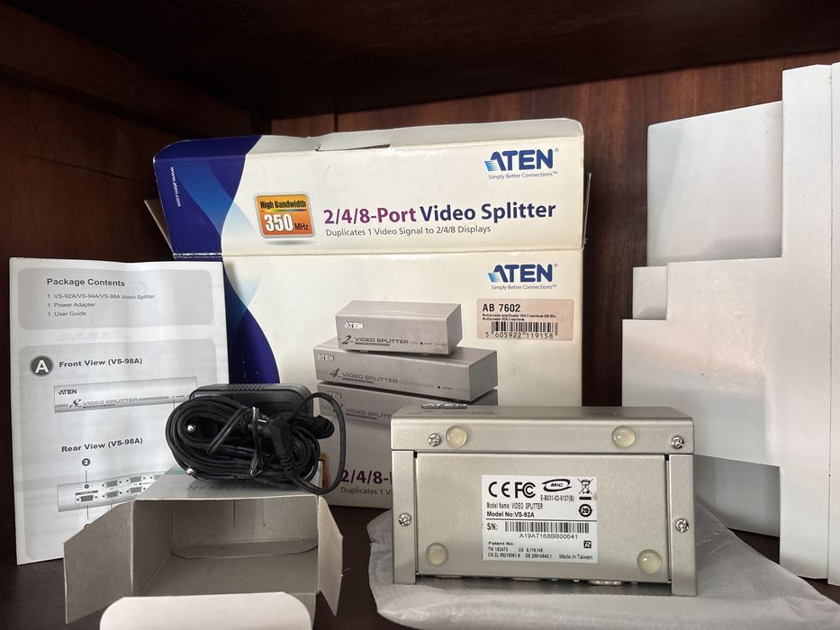 ATEN VS-92A Divisor VGA 2 Portas – Novo, Alta Resolução (350 MHz)