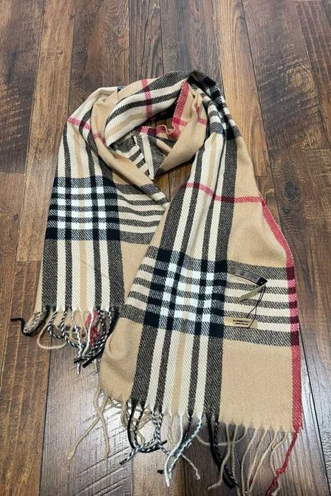 Шарф Burberry бежевий в клітинку КАШЕМІР