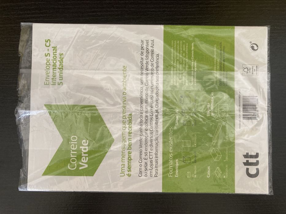 5x Envelopes Correio Verde Internacional