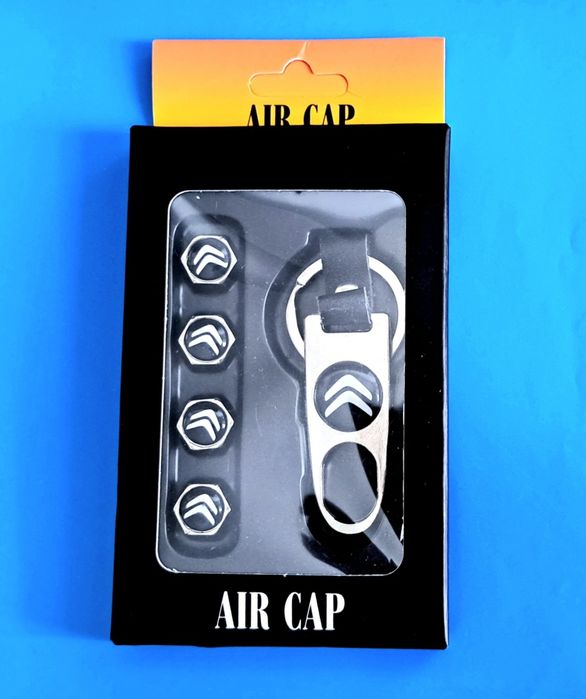 * NOWY Breloczek CITROËN + Nakrętki na wentyle srebrne komplet tuning