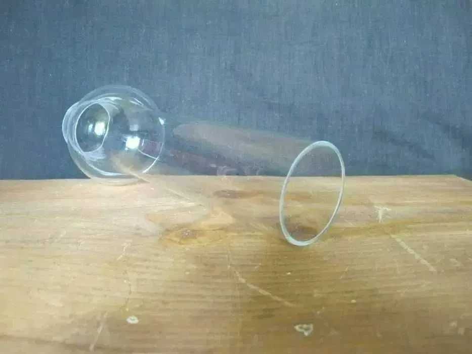 Szklany przeźroczysty kominek_ lampa naftowa_mont. 65 mm_