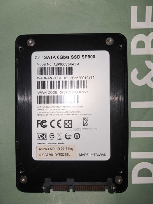 SSD "SATA" 6gb/s 64gb