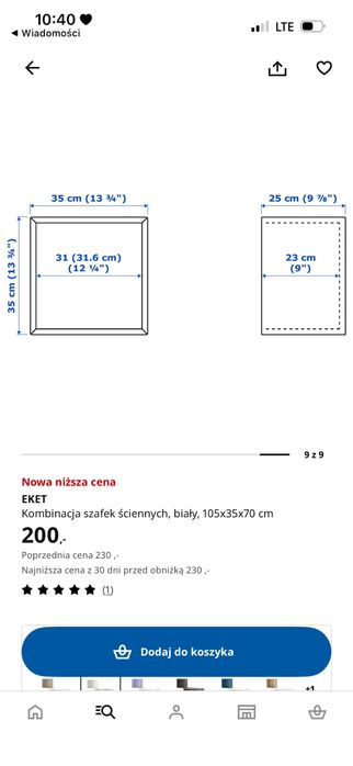 Szafki ścienne Ikea Eket