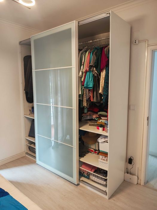 Roupeiro IKEA PAX/HASVIC, branco/branco, 200x66x236 cm