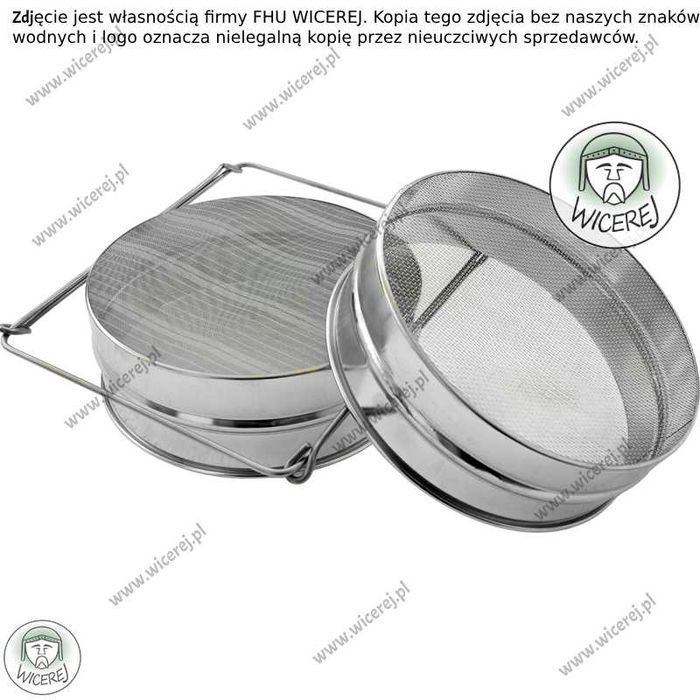 Sito do miodu płaskie podwójne śr.20cm filtr do miodu cedzidło na miód
