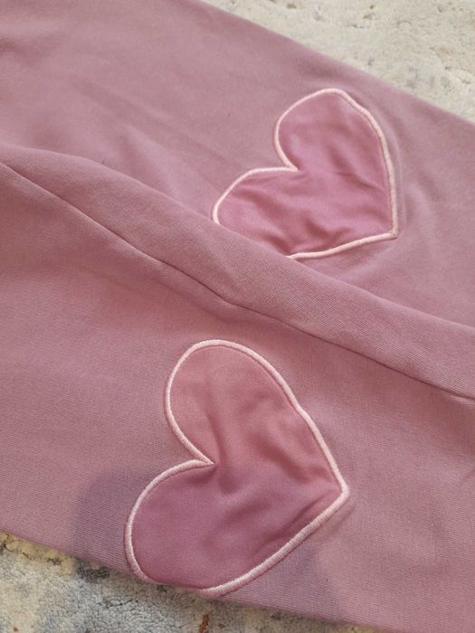 H&M serca serduszka getry legginsy fioletowe 134