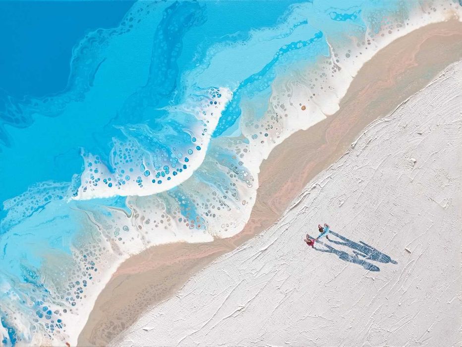 Romantyczna plaża. Obraz 80x60 Abstrakcja  pejzaż