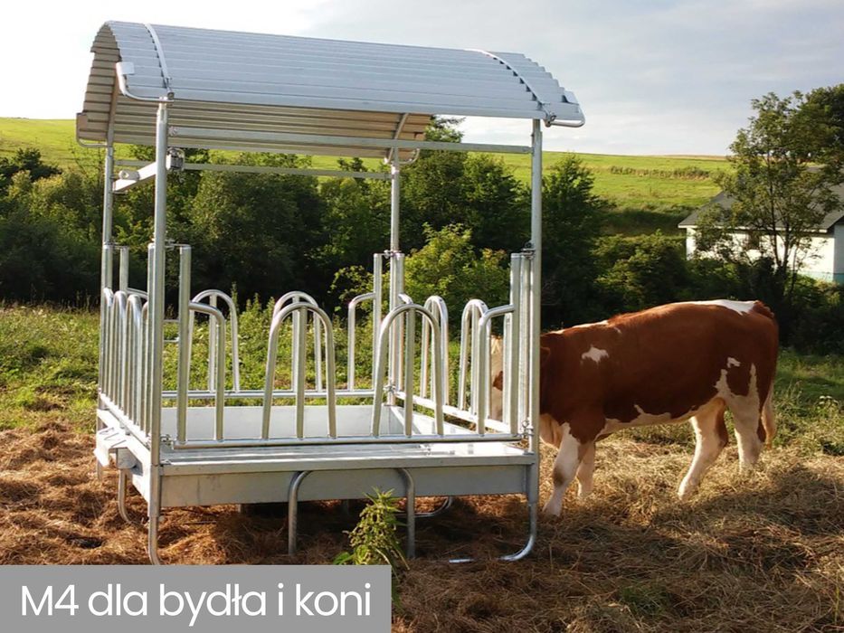 Paśnik łąkowy dla koni bydła z daszkiem ocynk 8‎ 12‎ 14‎ 16 stanowisk