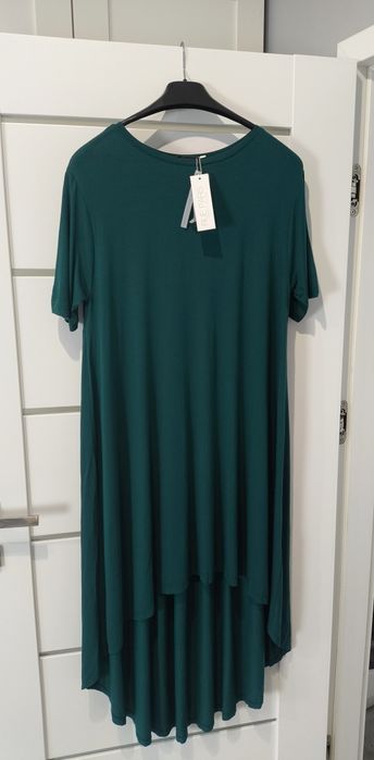 Sukienka damska Rue Paris butelkowa zieleń rozmiar uni S/M/L