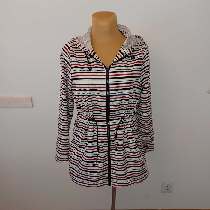 Kurtka letnia przeciwwiatrowa z kapturem doskonała parka XL/XXL