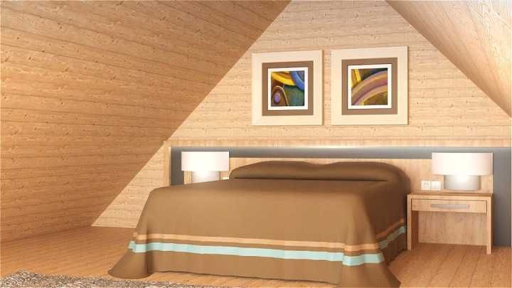 Domek drewniany całoroczny letniskowy 4,3m/8m 15/20