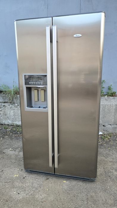 Продам  недорого бу дводверний холодильник Whirpool Side- by -Side Висота 180 см , ширина 90 см суха заморозка no frost