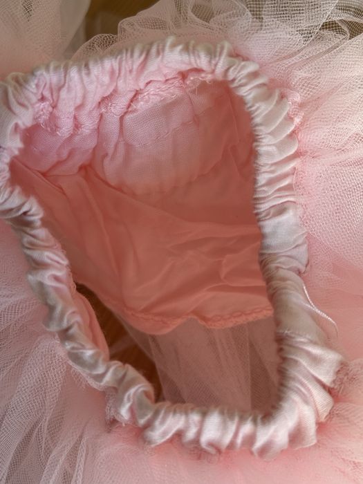 Saia de tule rosa suave com forro