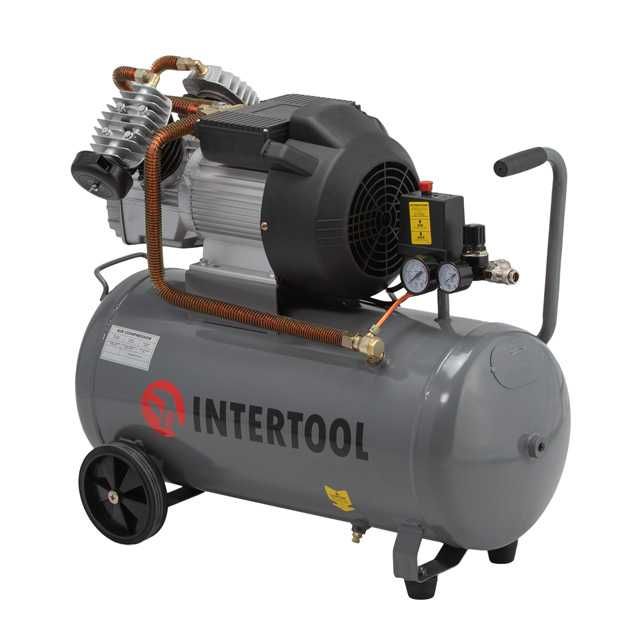 Компрессор 50 л, 3 кВт, 10 атм, 420 л/мин, 2 ци INTERTOOL PT-0007.