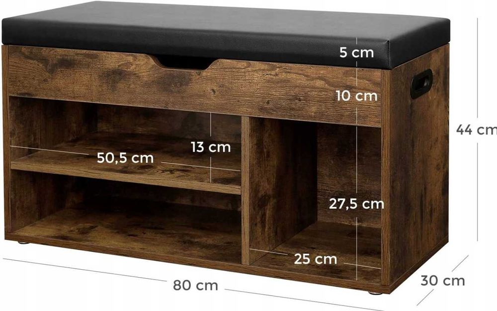 NOWA Szafka Na Buty Półka z Siedziskiem Rustykalna  do Domu Gwarancja