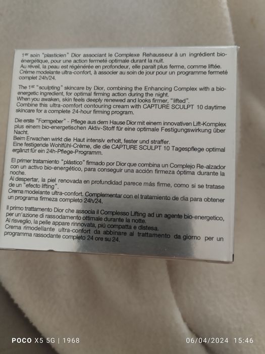 Creme  capture sculpt 10 noite Cristian Dior