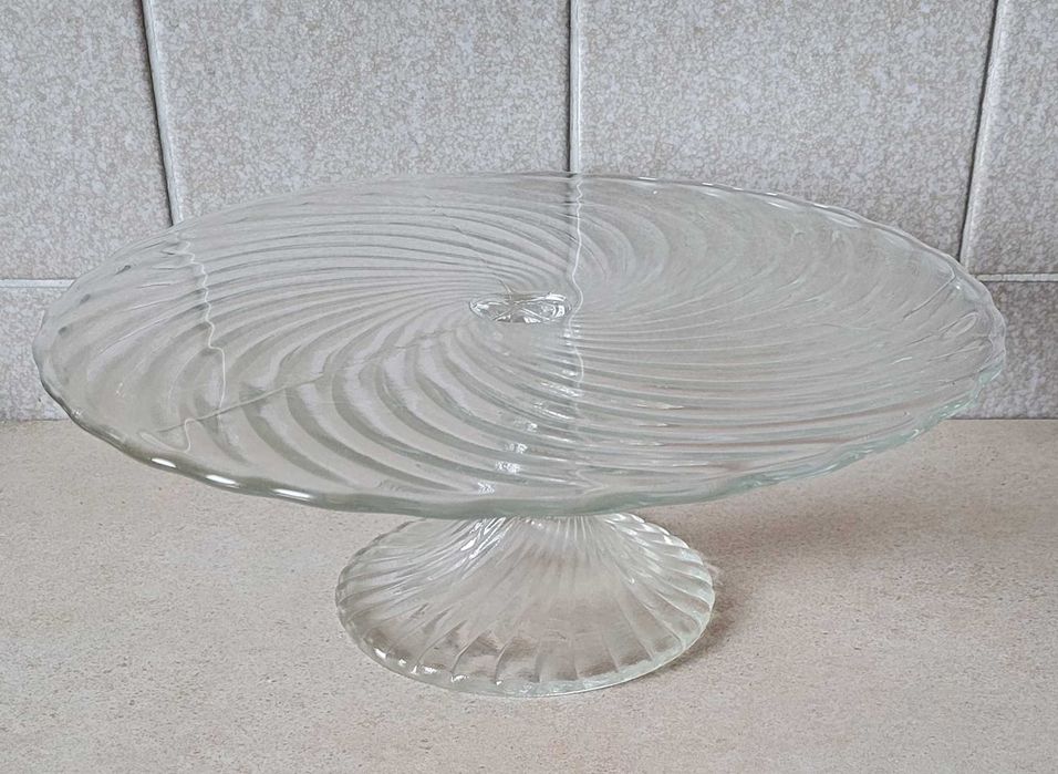 Spirelli tortownica 28 cm patera na nodze do ciasta PRL Ząbkowice