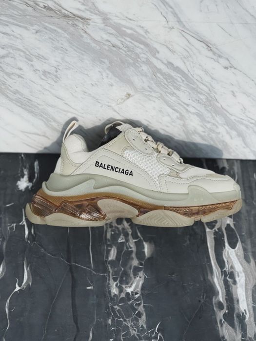 Buty Balenciaga Triple S clear sole milk beige transparent