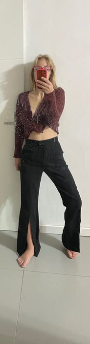 Spodnie le collett polska marka xs eleganckie rozszerzane