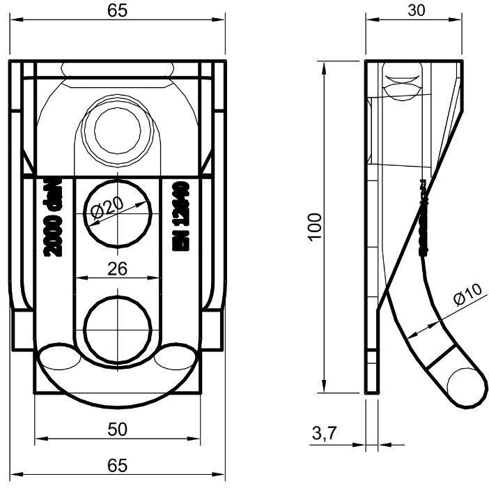 KPL 6x Uchwyt mocowania ładunku 2,5T kontenerowy [8164]