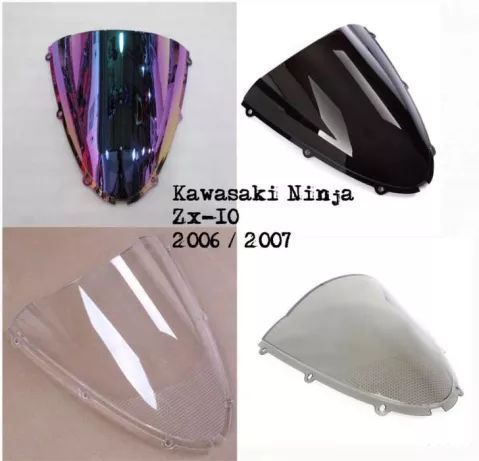Viseira kawasaki Ninja zx10r 2006 ate2007 briseira frontal vidro bolha