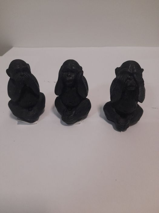 Estatuetas 3 Macacos Sábios, cego, surdo e mudo