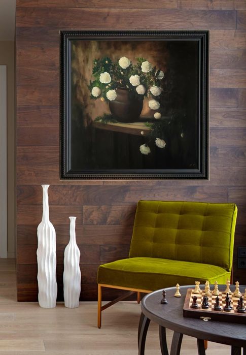 Картина олійними фарбами "Білі троянди"