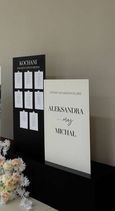 Zestaw ślub wesele tablica powitalna +plan stołów+podest